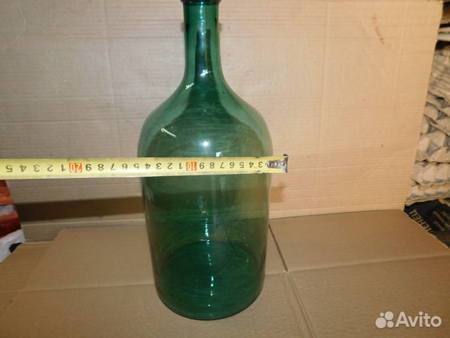 Старинная,стеклянная бутыль ри 6 л.цветное стекло