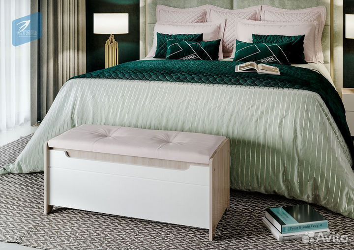 Палермо-3 Банкетка Ясень Шимо светлый Белый