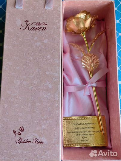 Вечная золотая роза сувенир