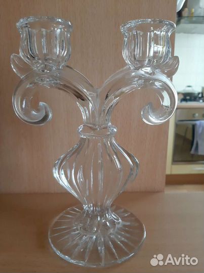 Подсвечник хрустальный, статуэтка конь