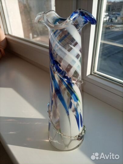 Вазы СССР, гутное цветное стекло, 1960-70 Богемия