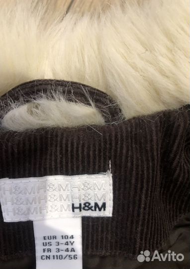 Пальто на девочку H&M размер 110