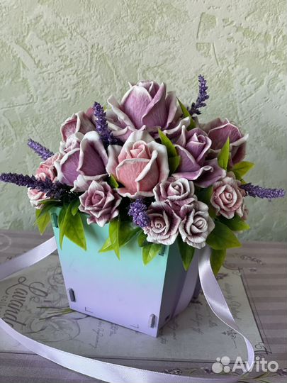 Букет роз из мыла