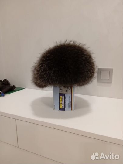 Шапка-ушанка мех + кожа 57 размер