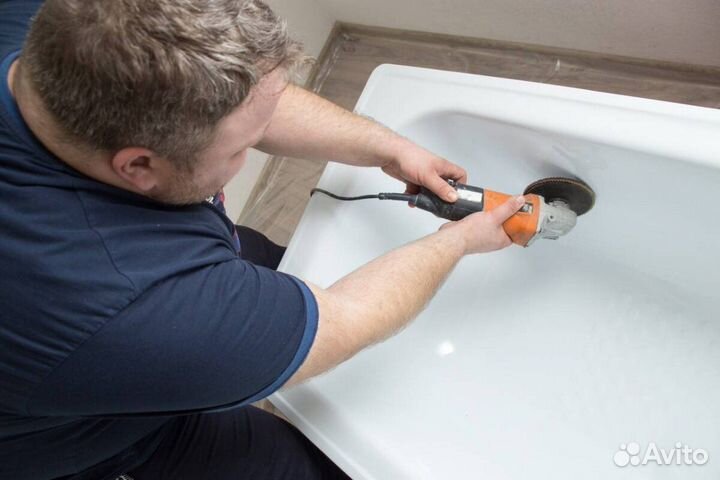 Реставрация ванн акрил мрамор, герметизация швов