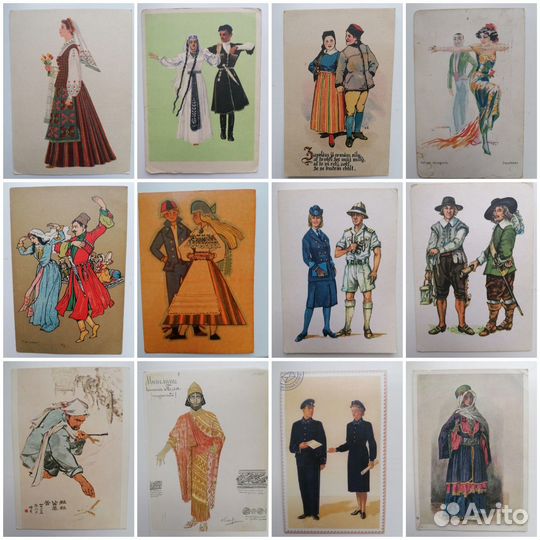 Открытки этнические(костюмы, танцы, девушки, дети)