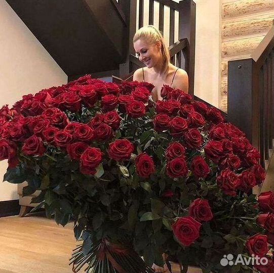 Розы высокие Доставка цветов