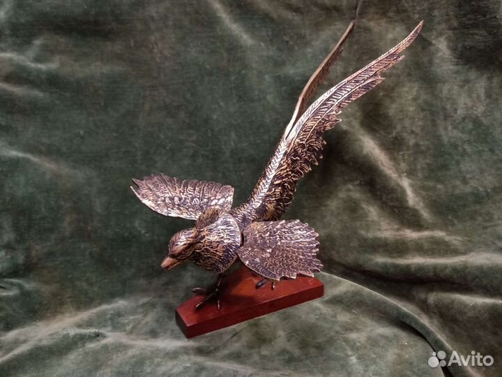 Старинная бронзовая статуэтка фазан. Австрия