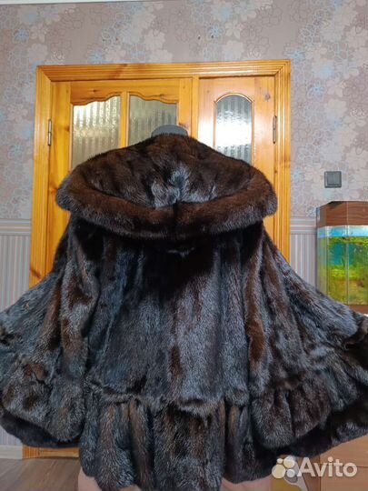 Шуба норковая с капюшоном 48 50