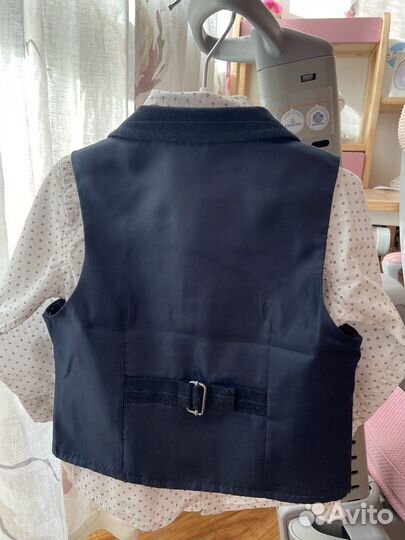 Нарядный комплект рубашка/жилетка/бабочка next 80