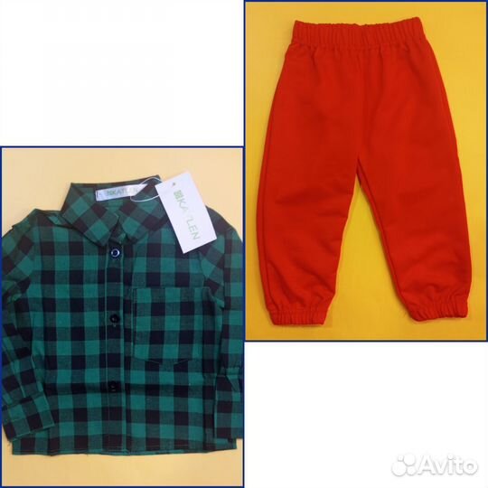 Рубашка, штаны новые 86-92