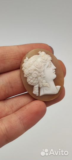 Камея ручной работы резьба, женский портрет. №28 3