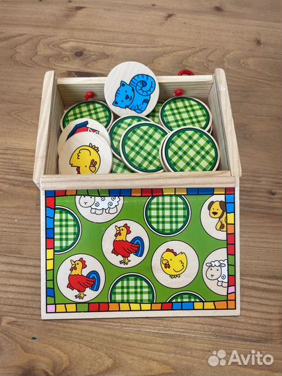 Деревянная игра мемо с животными