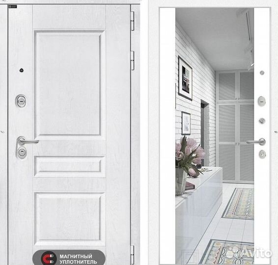 Дверь входная Белая шумо-изоляционная металл
