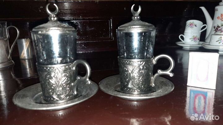 Маленькие стаканы, рюмки в подстаканниках,турция