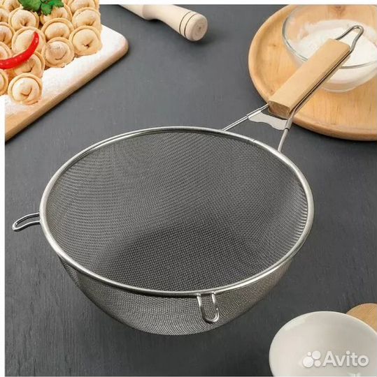 Сито дуршлаг с деревянной ручкой Оптом