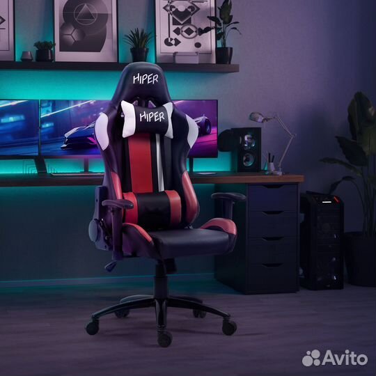 Игровое кресло Hiper черно-красное
