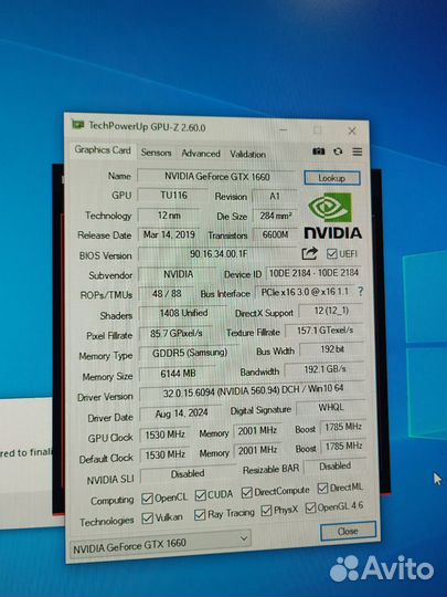 Видеокарта GTX 1660 Storm X 6 gb