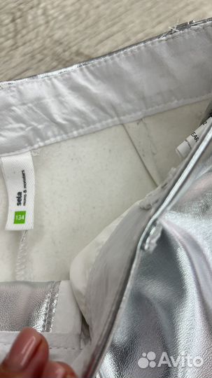 Новые джинсы sela, металлик, серебро