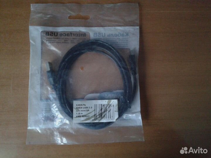 Кабель sven USB 2.0 Am-mini 5P 1.8m