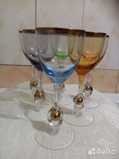 Бокалы, фужеры 6 шт., 60-е годы, редчайшие