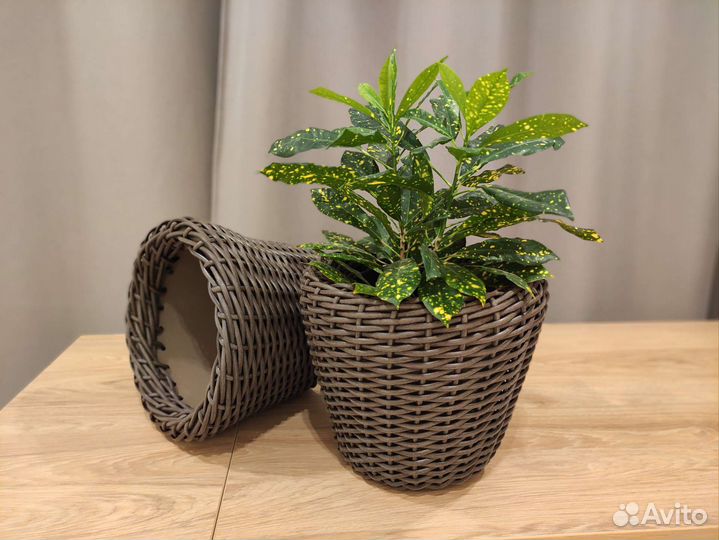 Кашпо горшок для цветов из ротанга