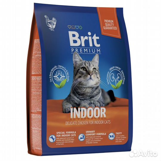 Brit Premium Cat Indoor с курицей 2кг