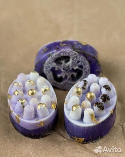 Массажное мыло с люфой и лавандой