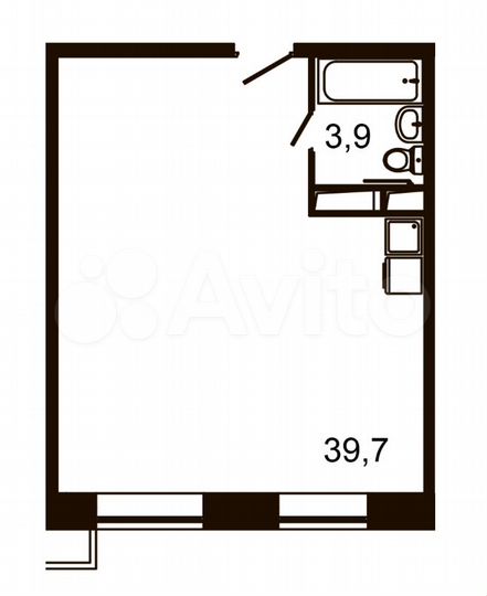 1-к. квартира, 43,6 м², 12/25 эт.