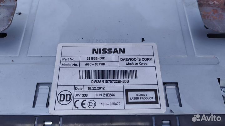 Автомагнитола 2din штатная Nissan Note 2012