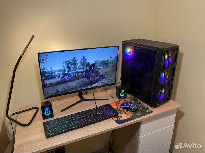 Мощный Игровой пк с монитором/RX580/Mana