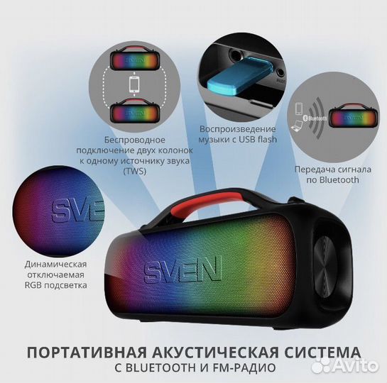 Блютуз колонка Sven ps-360