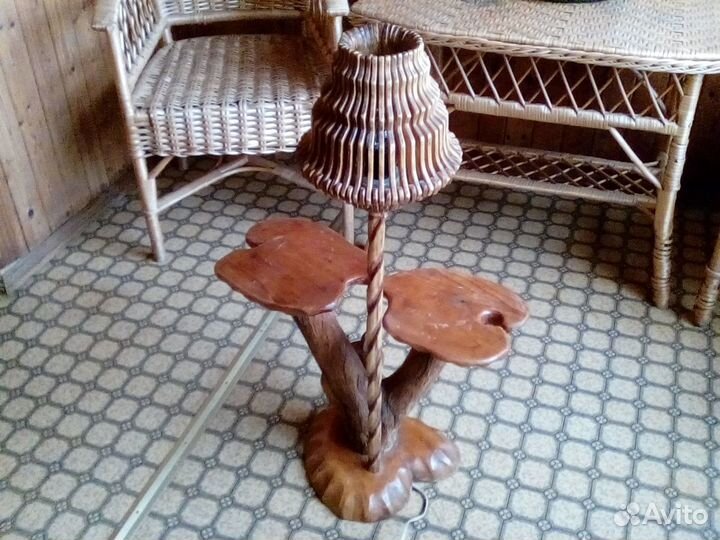 Торшер деревянный резной СССР