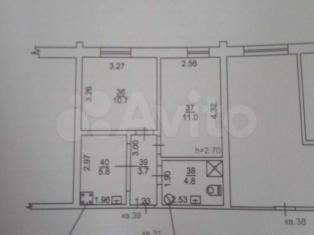 2-к. квартира, 36 м², 3/3 эт.