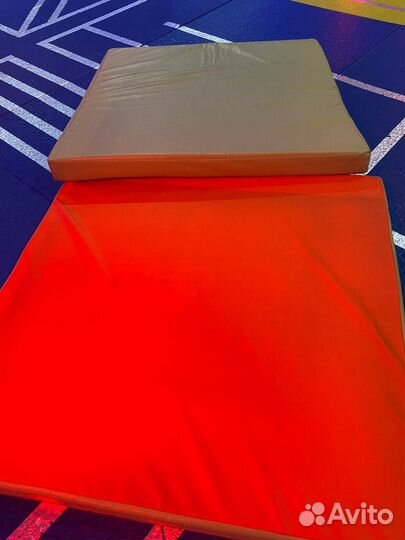 Спортивный мат 100x100x10 см кмс бежевый