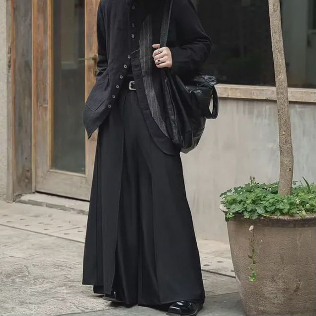 Черные широкие кюлоты Yohji Yamamoto type archive