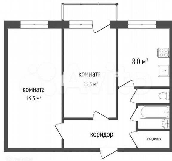 2-к. квартира, 56 м², 10/10 эт.