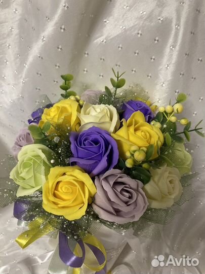 Букет из мыльных роз