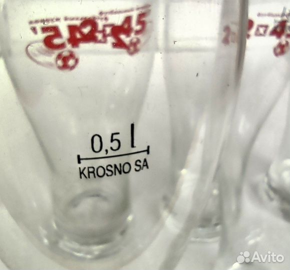 6 поллитровых бокалов для пива и др, стекло, новые