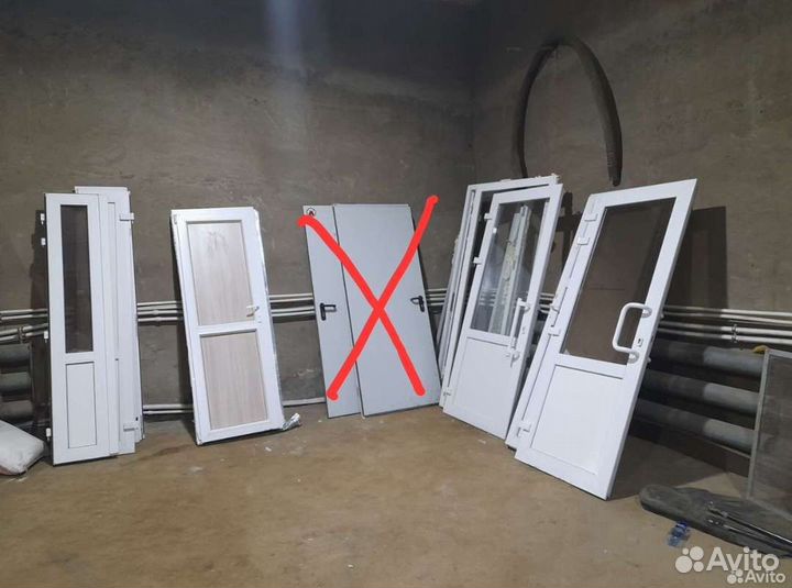 Пластиковые двери двухстворчатая