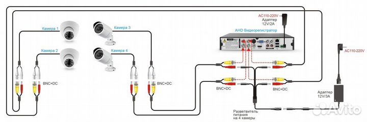 Комплект видеонаблюдения из двух камер 2 MP