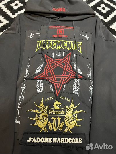 Vetements hardcore patch hoodie