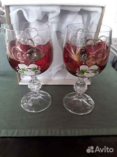 Чайная пара Чехия, кружки, фужеры