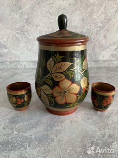 Набор посуды хохлома дерево СССР