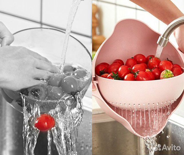 Миска-дуршлаг со сливом