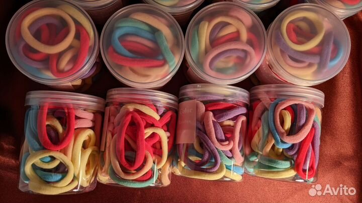 Резинки (50 штук) для волос для девочек цветные