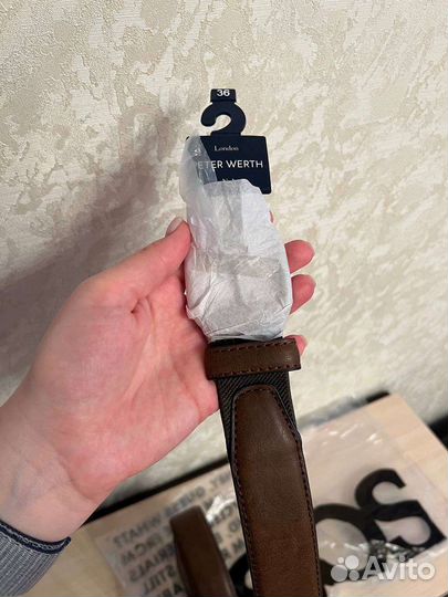 Ремень мужской коричневый