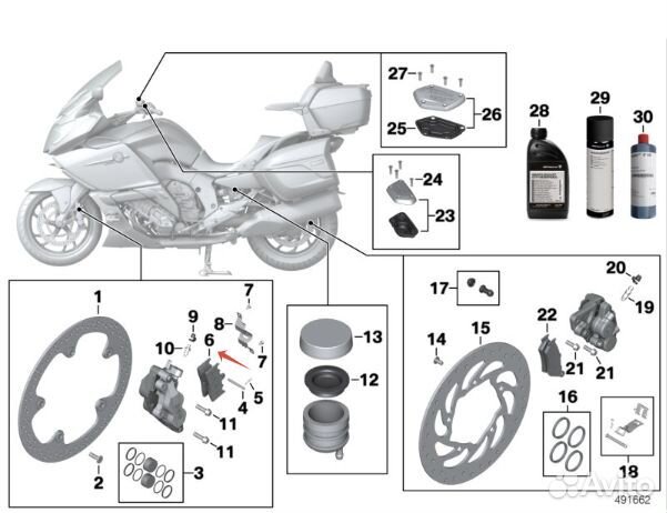 BMW Колодки тормозные передние K1600 GT GTL 34 11