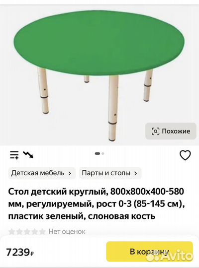 Стол детский круглый