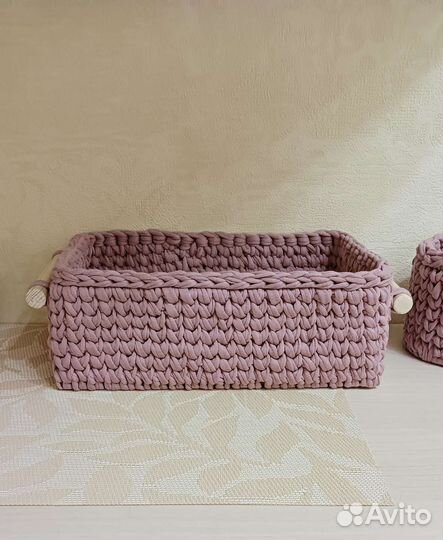 Корзина интерьерная вязаная ручная работа